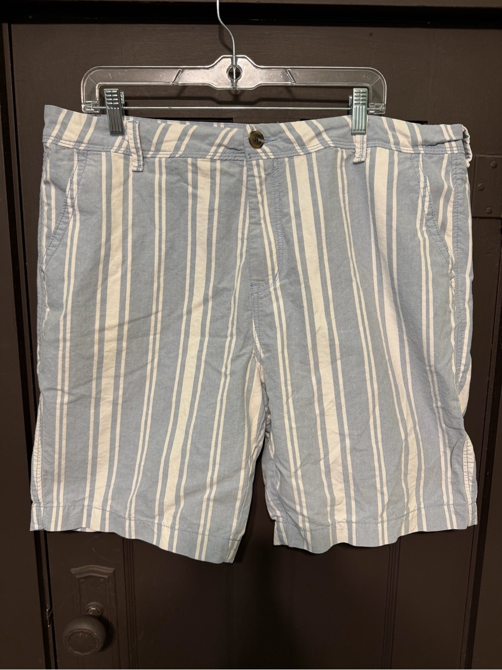 Men's Aero Light Blue & White Stripe Casual Shorts